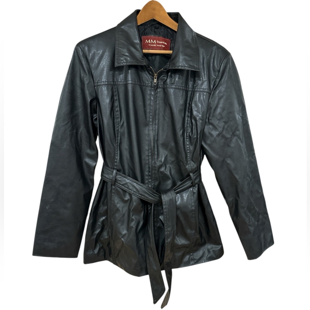 Vintage 90s Leather Wrap Tie Jacket Size Medium